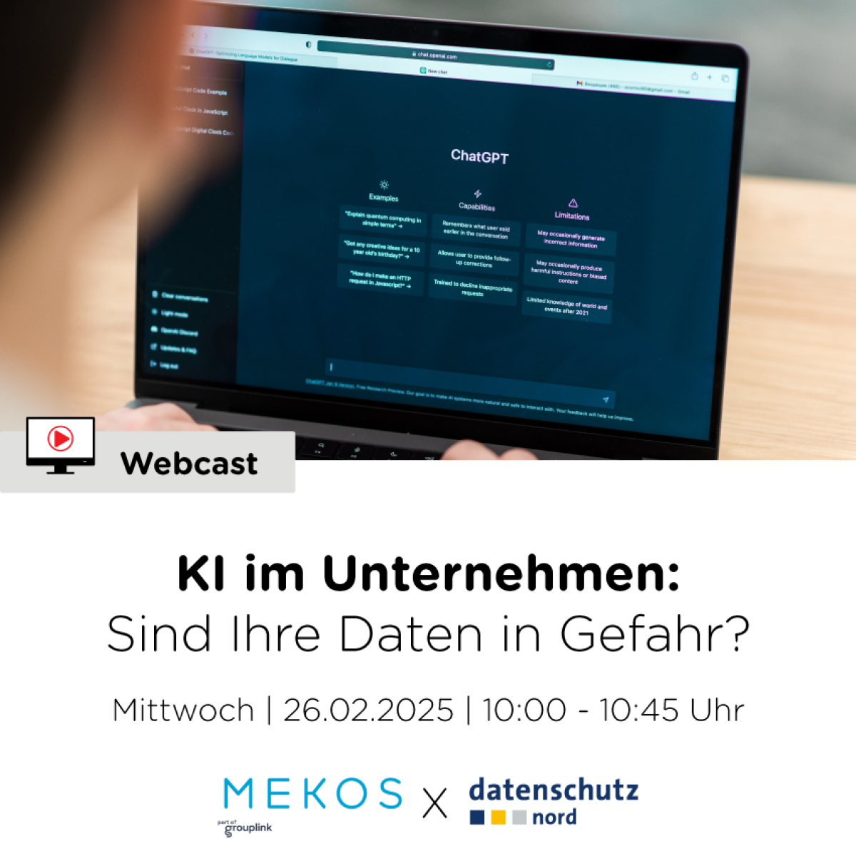 Live Webcast KI im Unternehmen Sind Ihre Daten in Gefahr Creative 202502 v2