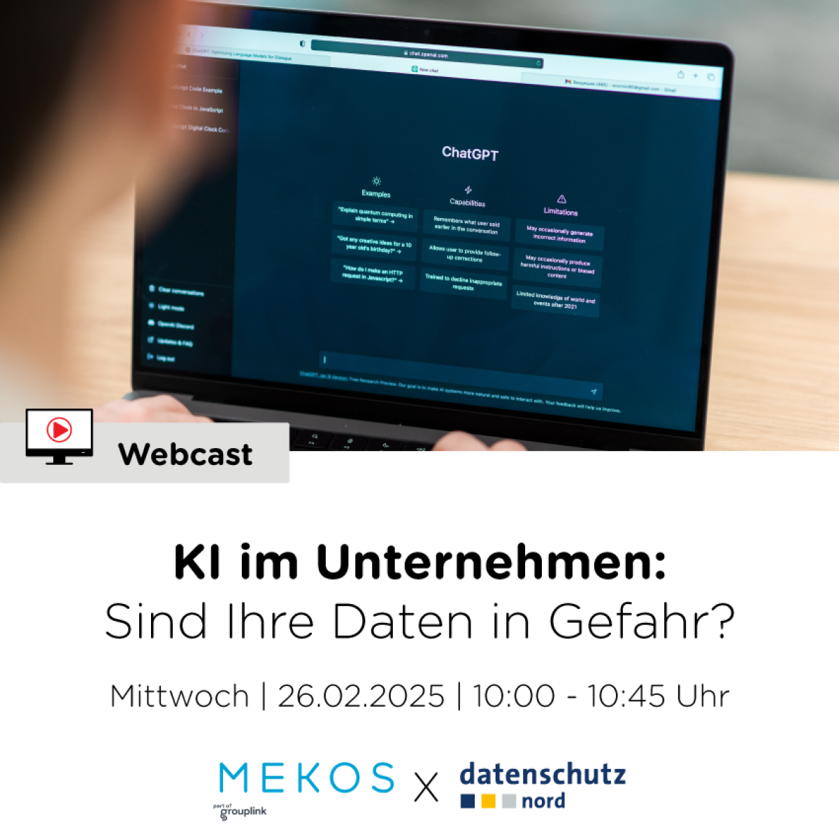 Live Webcast KI im Unternehmen Sind Ihre Daten in Gefahr Creative 202502